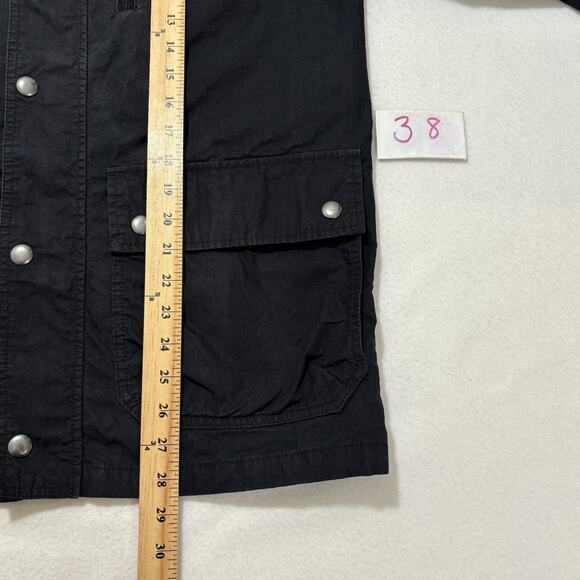 Old Navy Men’s Medium Black Canvas Jacket Snap Button Utility Military Coat - Picture 9 of 14